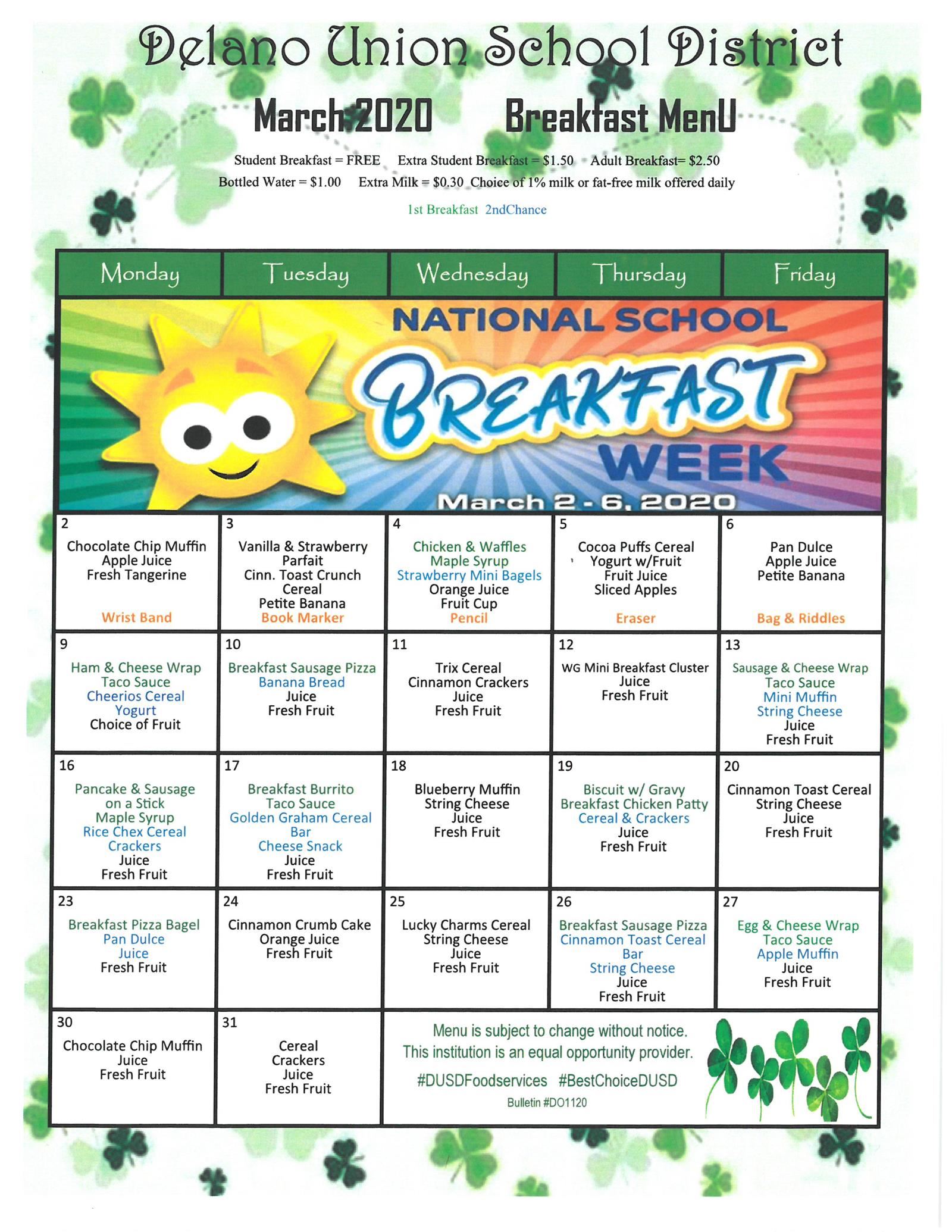 National School Breakfast Week! 